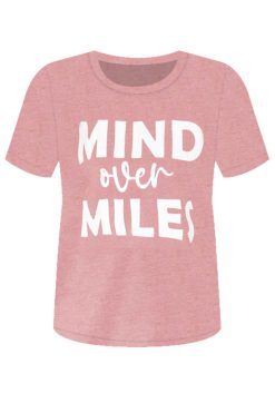 Cheap 😍 Pink Lily Mind Over Miles Mauve Graphic Tee 👏 -Tees Shop MindOverMilesMauveGraphicTee 650x