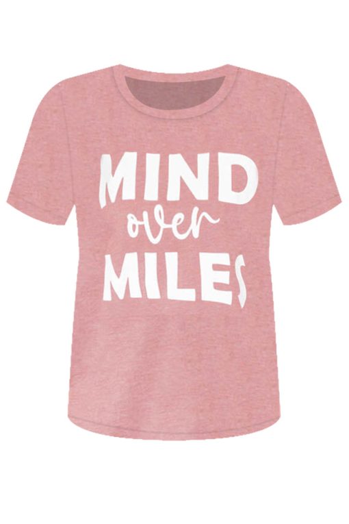 Cheap 😍 Pink Lily Mind Over Miles Mauve Graphic Tee 👏 -Tees Shop