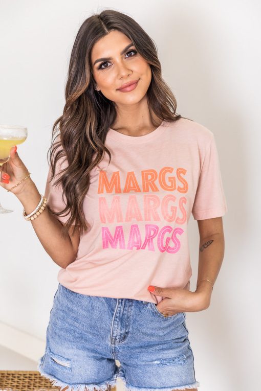 Best reviews of ❤️ Pink Lily Margs Multi Peach Graphic Tee 😀 -Tees Shop