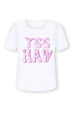 Wholesale ⭐ Pink Lily Yee Haw Stars White Graphic Tee 🌟 -Tees Shop YeeHawStarsWhiteGraphicTee 650x