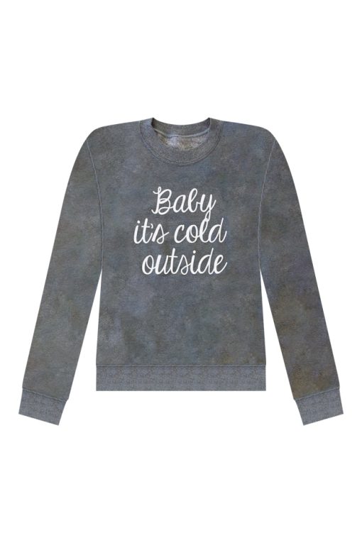 Best deal 😀 Pink Lily Baby It's Cold Outside Script Dark Heather Graphic Sweatshirt 🧨 -Tees Shop baby its cold outside dark heather graphic