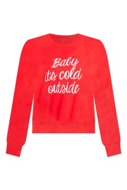 Best reviews of ✨ Pink Lily Baby It's Cold Outside Script Red Graphic Sweatshirt 🥰 -Tees Shop baby its cold outside red graphic sweatshirt 650x