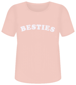 Hot Sale 🧨 Pink Lily Besties Graphic Peach Tee 🤩 -Tees Shop besties graphic tee peach 650x