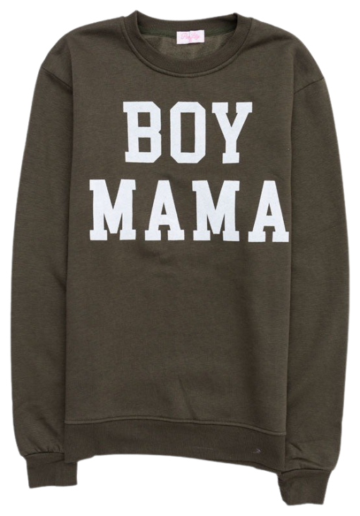 Coupon 🔔 Pink Lily Mama's Boy Kids Olive Graphic Sweatshirt 🥰 -Tees Shop boy mama olive graphic