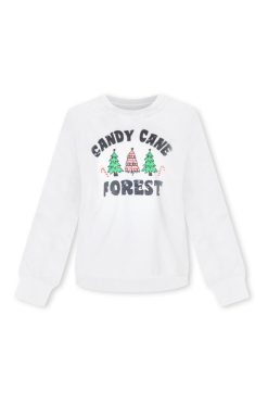 Buy 🧨 Pink Lily 🍬 Candy Cane Forest White Graphic Sweatshirt 🎉 -Tees Shop candy cane forest white graphic sweatshirt 650x