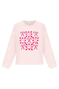 Cheap 🔥 Pink Lily Checkered 🍬 Candy Cane Pink Corded Graphic Sweatshirt 🥰 -Tees Shop checkered candy cane pink corded graphic sweatshirt 650x