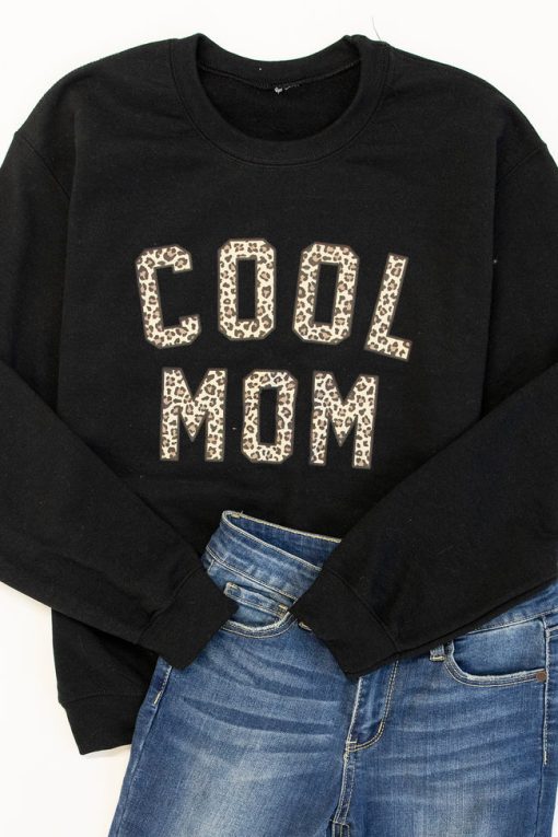 Top 10 ❤️ Pink Lily Cool Mom Animal Print Graphic Black Sweatshirt 😍 -Tees Shop