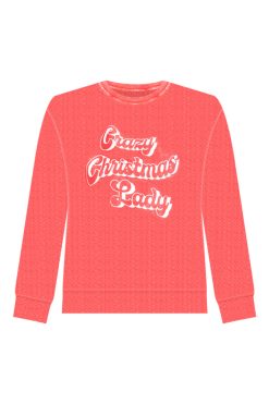 New 🌟 Pink Lily Crazy 🎁 Christmas Lady Red Corded Graphic Sweatshirt ⌛ -Tees Shop crazy christas lady red corded graphic sweatshirt 650x