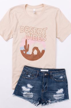 Cheap 🥰 Pink Lily Desert Vibes Graphic Soft Cream Tee 🥰 -Tees Shop desertvibes 650x