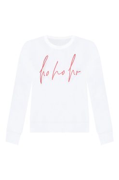 Discount 💯 Pink Lily Ho Ho Ho Script White Graphic Sweatshirt ✨ -Tees Shop ho ho ho script white graphic sweatshirt 650x