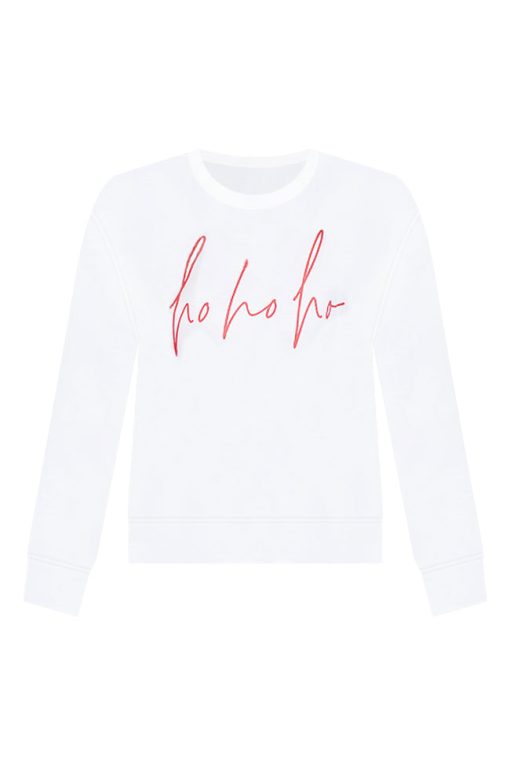 Discount 💯 Pink Lily Ho Ho Ho Script White Graphic Sweatshirt ✨ -Tees Shop ho ho ho script white graphic