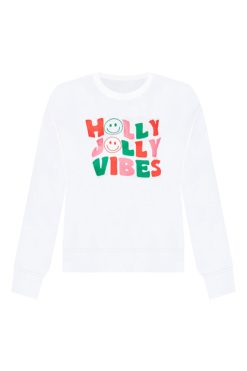 Top 10 ✨ Pink Lily Holly Jolly Vibes White Graphic Sweatshirt 😍 -Tees Shop holly jolly vibes white graphic sweatshirt 650x