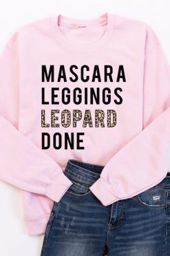 Best Sale 🛒 Pink Lily Mascara Leggings Leopard Done Light Pink Graphic Sweatshirt ⌛ -Tees Shop mascaraleggingslightpink 650x