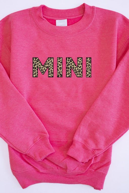 Best Pirce 😀 Pink Lily Mini Animal Print Kids Sweatshirt Safety Pink 🛒 -Tees Shop