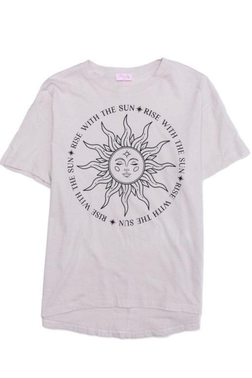 Flash Sale 🧨 Pink Lily Rise With The Sun Sand Oversized Graphic Tee 👍 -Tees Shop