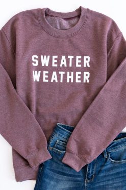 Budget 👍 Pink Lily Sweater Weather Dark Maroon Graphic Sweatshirt 🛒 -Tees Shop sweatersweatermauve 650x