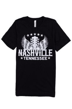 Wholesale 🔥 Pink Lily Nashville Wings Black Graphic Tee 🎁 -Tees Shop thumbnail blacknashville 650x