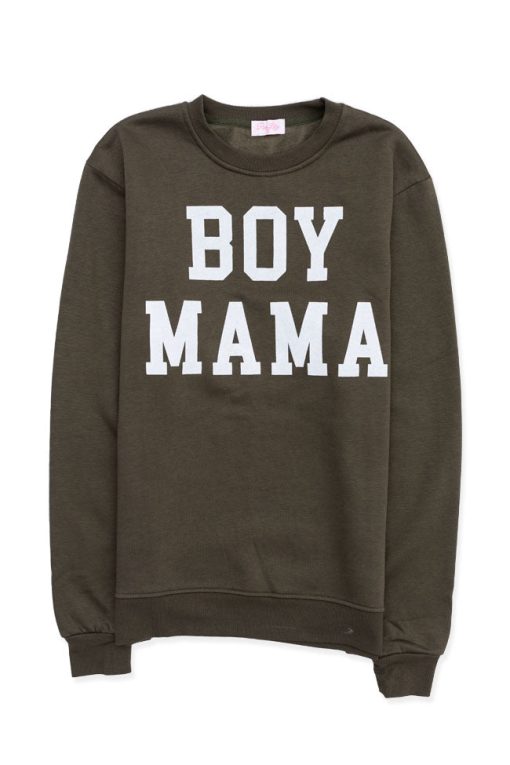 Best reviews of 👏 Pink Lily Boy Mama Olive Graphic Sweatshirt 🤩 -Tees Shop