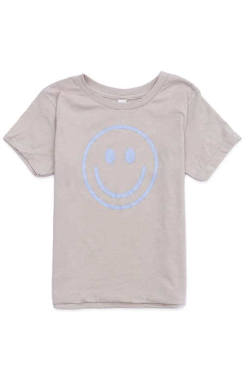 Budget 🧨 Pink Lily Blue Smiley Toddler Tan Graphic Tee ⭐ -Tees Shop