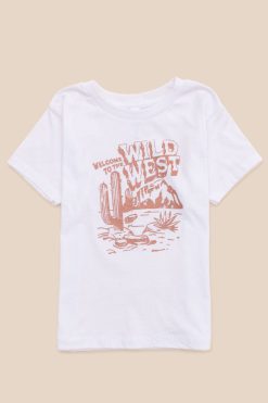 Best reviews of 🔥 Pink Lily Welcome To The Wild West Kids White Graphic Tee 🎉 -Tees Shop thumbnail wildwestkids 650x