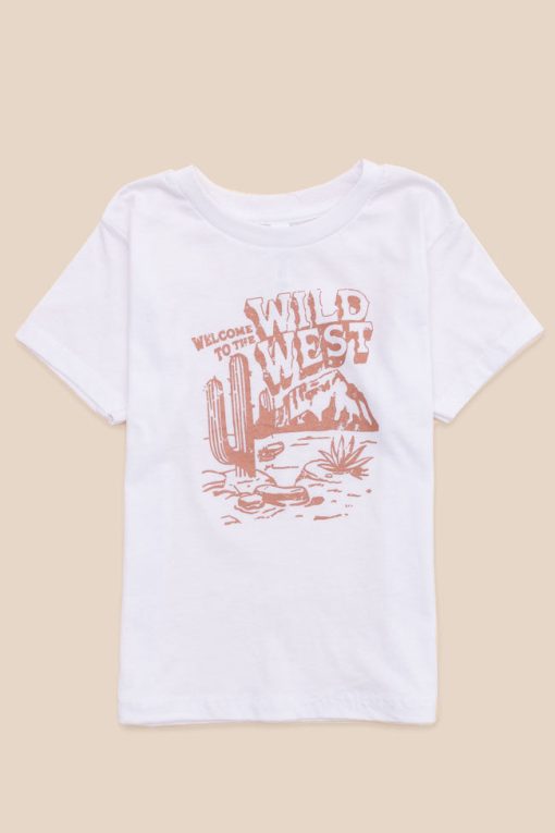 Best reviews of 🔥 Pink Lily Welcome To The Wild West Kids White Graphic Tee 🎉 -Tees Shop