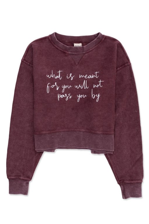 Budget 🥰 Holley X Pink Lily Maroon Cropped Corded Graphic Sweatshirt 🔥 -Tees Shop